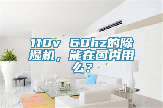 110v 60hz的除濕機，能在國內用么？